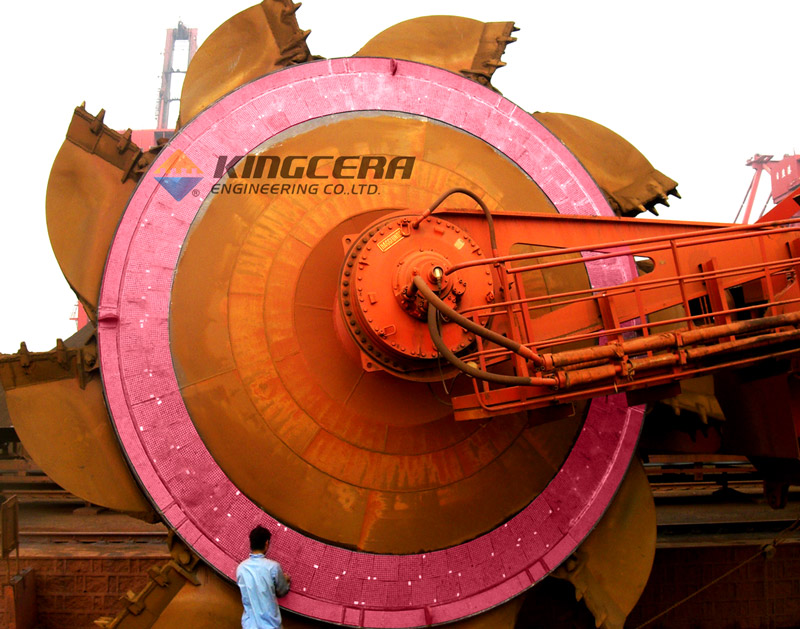 Z6尊龙凯时耐磨陶瓷应用于斗轮机圆盘