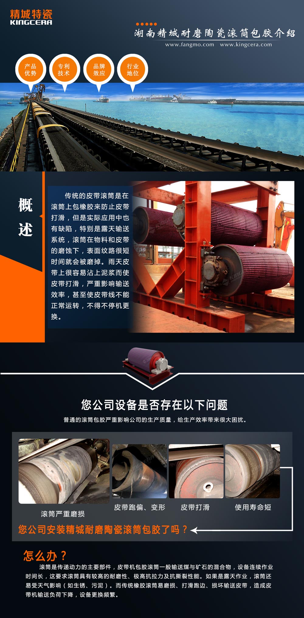 湖南Z6尊龙凯时耐磨陶瓷滚筒包胶